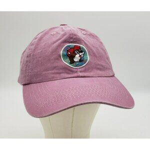 Buc-ees Pink Baseball Cap With Adjustable Strap & Embroidered Beaver Logo Bucees